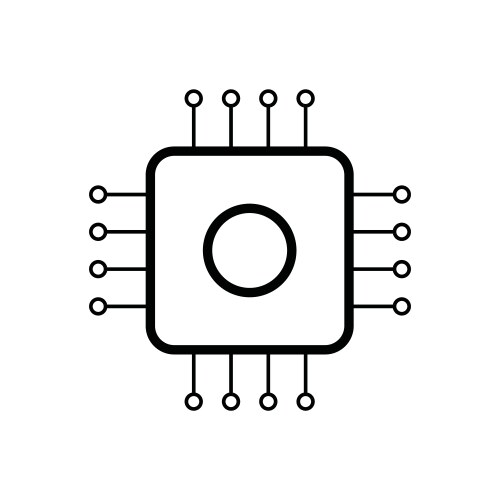 Flat chip icon symbol Royalty Free Vector Image