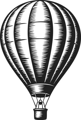 Hot air balloon vintage flying object whimsical Vector Image