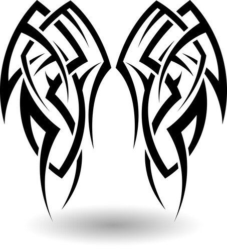 Tribal Wing Tattoo Vector Image