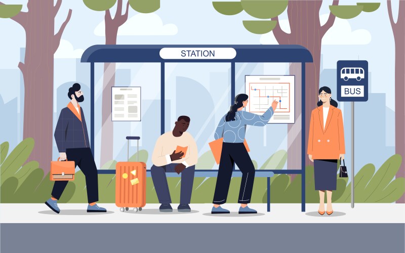 Accessible Bus Stop (9176034) – Royalty-Free Vector | VectorStock