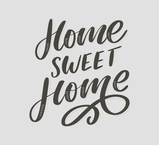 Home sweet hand lettering quarantine vector image