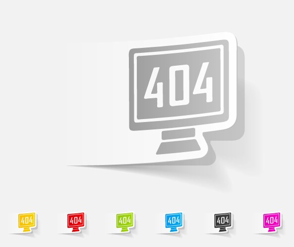 Realistic design element 404 error program vector image