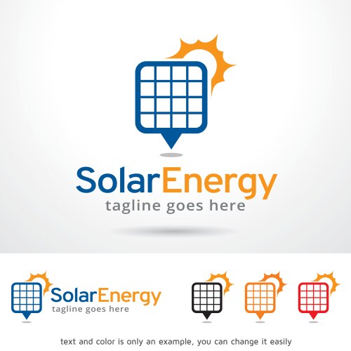 solar energy logo template vector