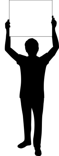 Silhouetted Men Holding Banner Vector Image
