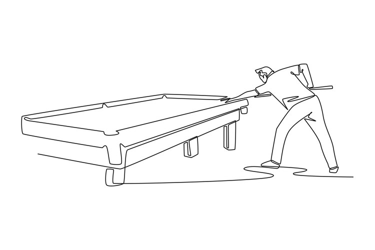 Pool Balls & Cue - Line Art – Royalty-Free Vector | VectorStock