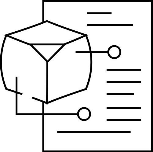 Modeling data science line icon vector image