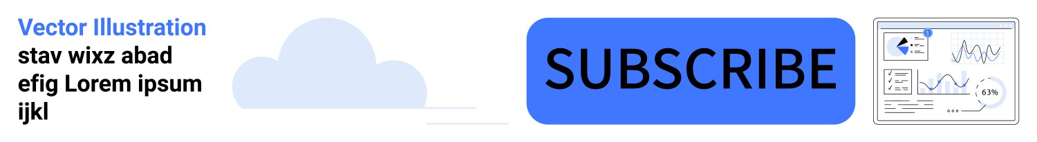 Subscription button with cloud and analytics vector image