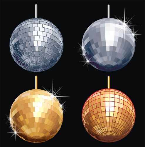 Disco ball set Royalty Free Vector Image - VectorStock
