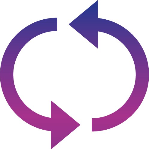 Arrows icon shape pointer reload progress gradient vector image