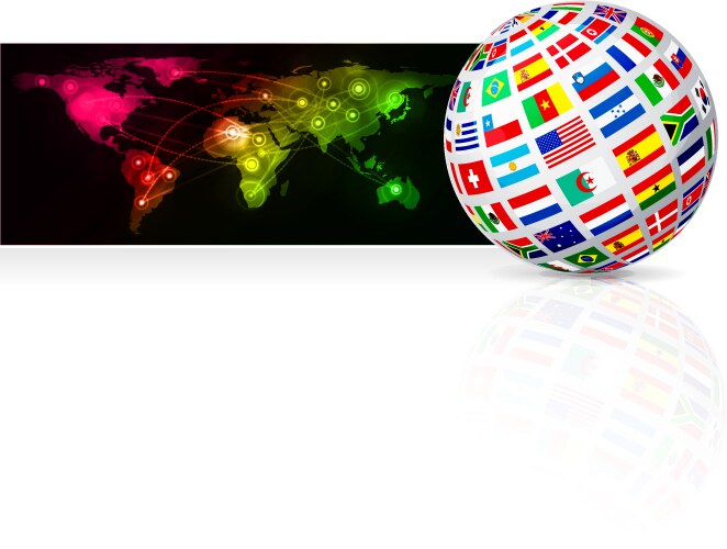 Globe from flag vector image