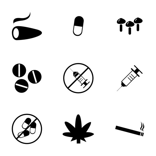 Drug Icon Set Vector Image