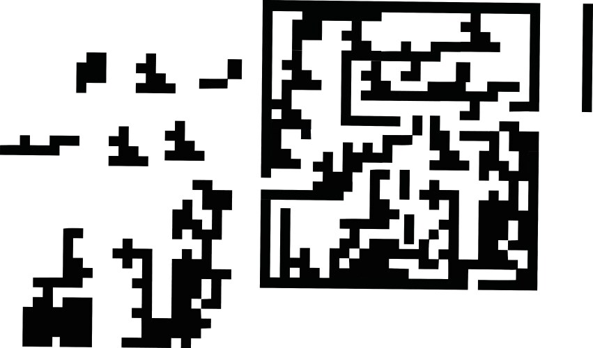 Pixelated qr code dissolving into digital noise vector image