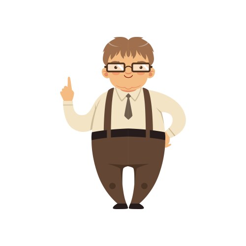 Smiling Nerd with Index Finger Up vektorbild
