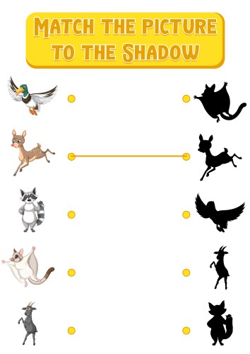 Shadow matching game farm animal Royalty Free Vector Image