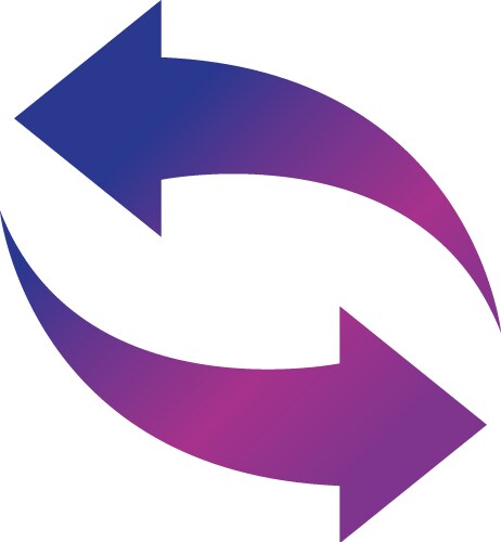 Arrows icon shape pointer reload progress gradient vector image