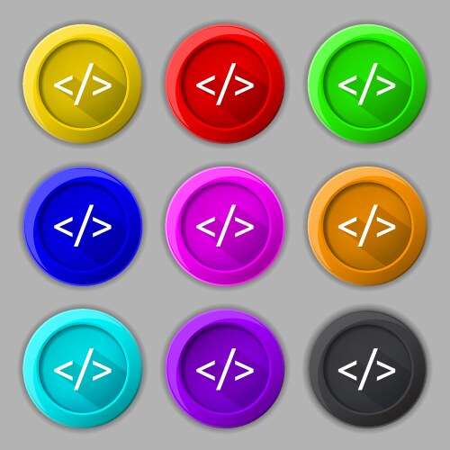 Code sign icon programming language symbol set vector image