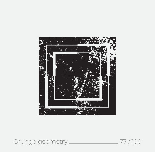 Geometric simple shape in grunge retro style vector image