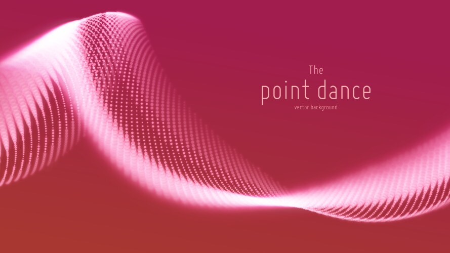 Abstract red particle wave points array vector image