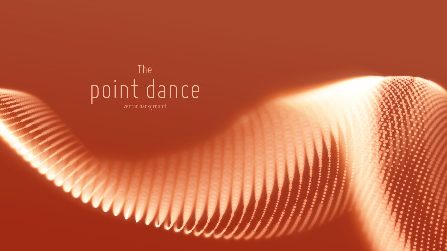 Abstract red particle wave points array vector image