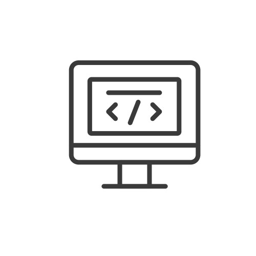 Coding tools icon in line design vector image