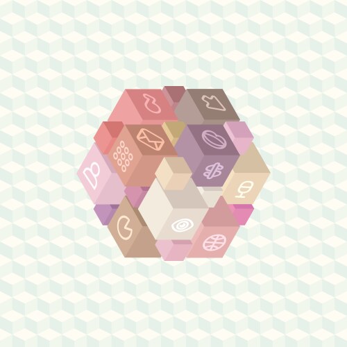 Isometric projection infographic array of cubes vector image