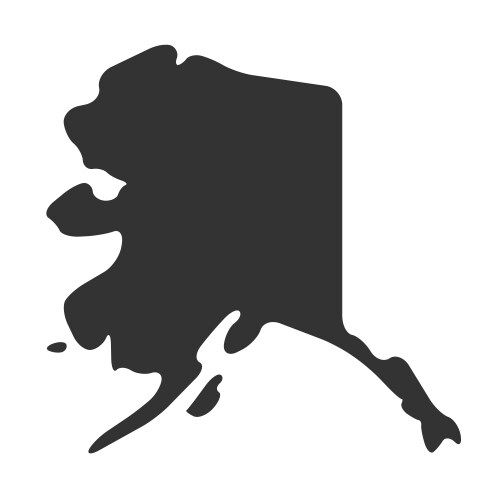 Alaska black silhouette map state of usa Vector Image