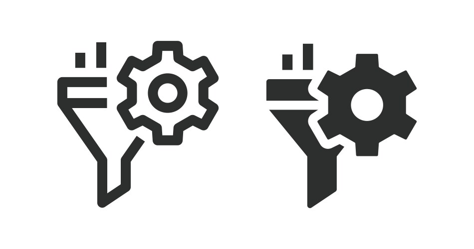 Data filtering icons on white background vector image