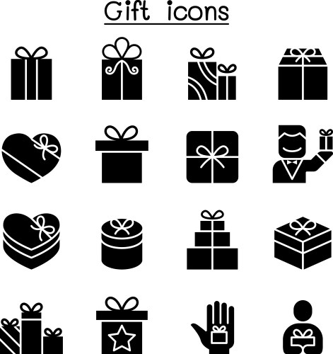 gift box icon set vector image