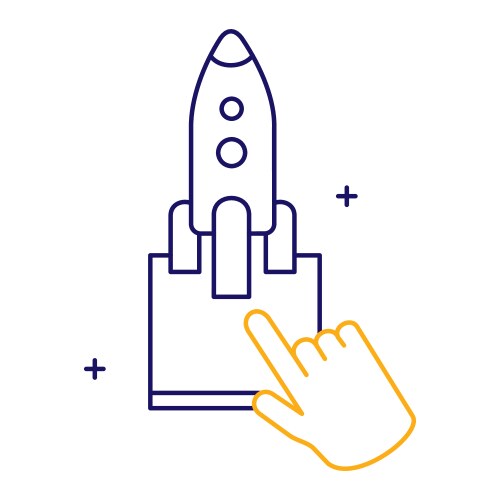 Automation and launch command icon design system vector image