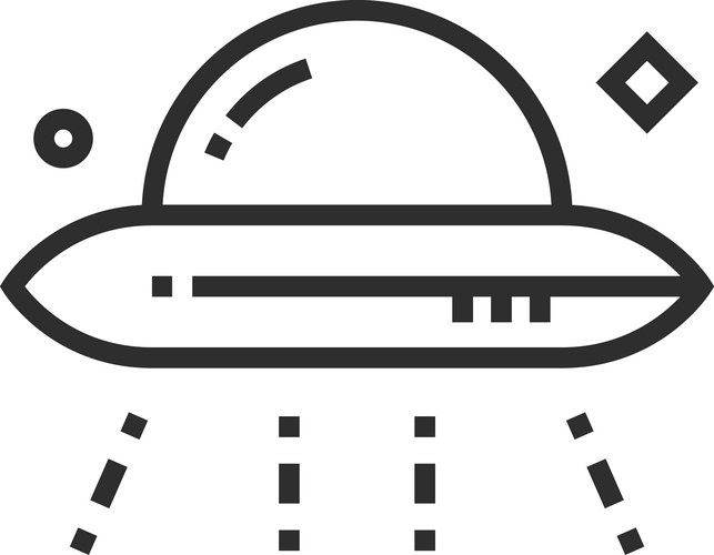 Black and White UFO Sketch Vector Image