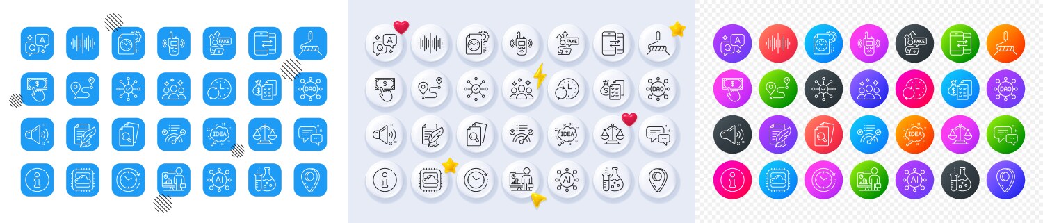 Journey dao and feather signature line icons vector image