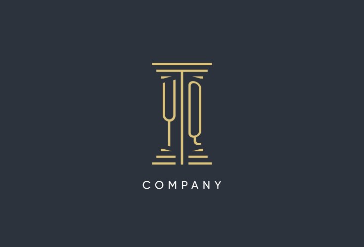 Yq logo initial with pillar icon design luxury – Royalty-Free Vector ...