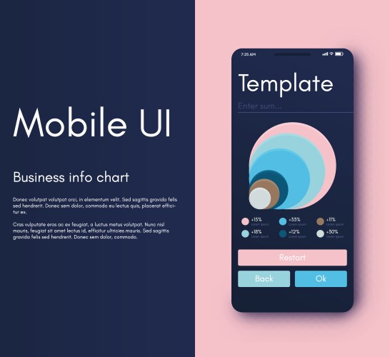 Mobile application interface ui design vector image