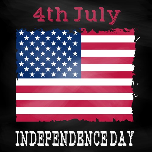 Grunge 4th july background vector image