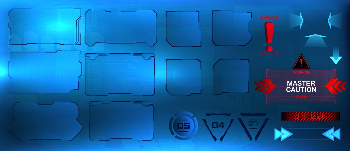 Hud screens futuristic user interface vector image