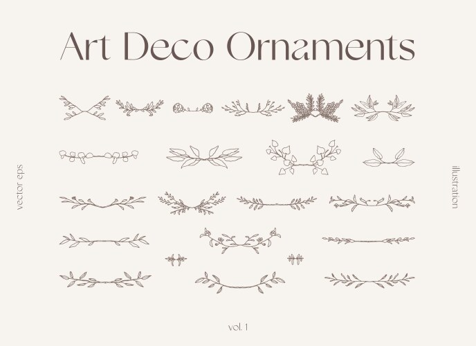 Hand drawn vintage floral elements handsketched Vector Image