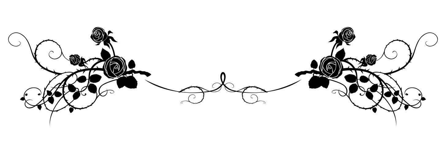 Black Rose Silhouette Vector Image