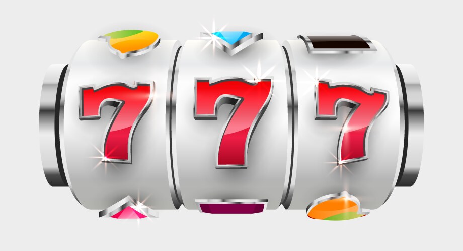 Metal slot machine wins jackpot 777 big win vector image