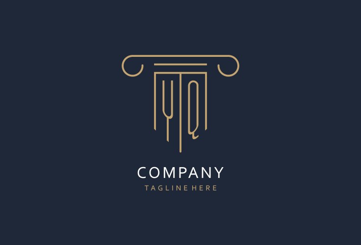 Yq logo initial with pillar icon design luxury – Royalty-Free Vector ...