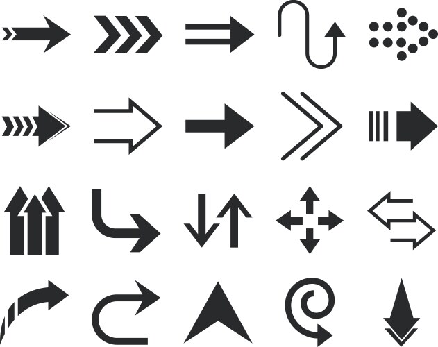 arrows direction guide cursor web navigation icons vector image