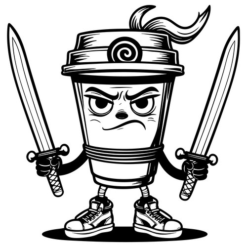 Coffee Cup Warrior Vector Image