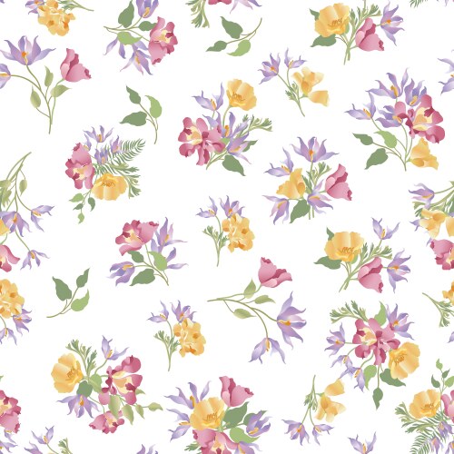 Floral ornamental seamless pattern flower garden Vector Image