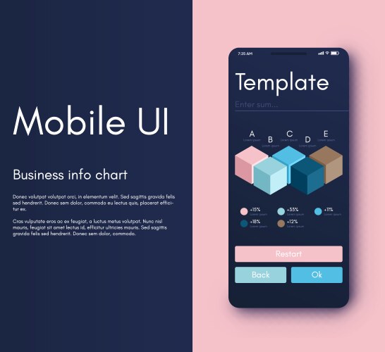 Mobile application interface ui design vector image