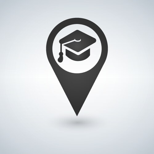 university location icon drop shadow map pointer vector image