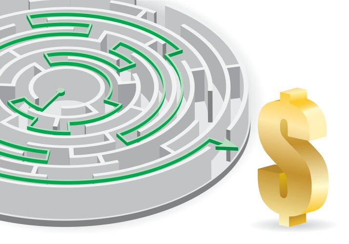 Maze labyrinth round circular Royalty Free Vector Image