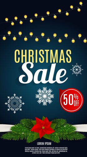 Christmas sale banner background business vector image