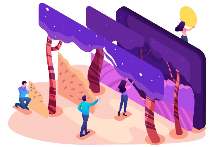 Isometric program for creating 3d vector image