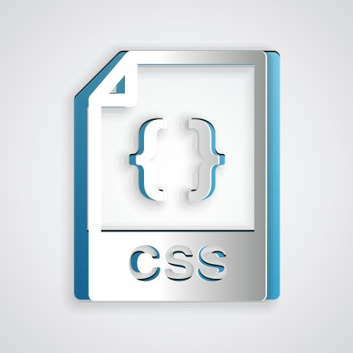 Paper cut css file document download button vector image