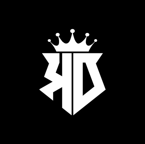 Dk logo monogram emblem style with crown shape Vector Image