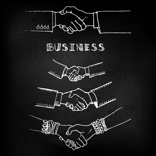 Handshake on black Vector Image